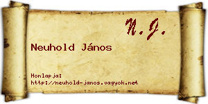 Neuhold János névjegykártya